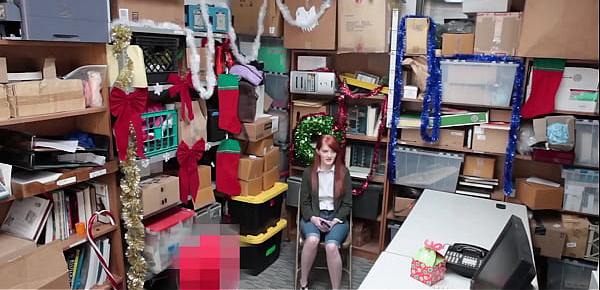  Nasty Mall Cop Takes Advantage of Sexy Redhead Thief in Private - Krystal Orchid